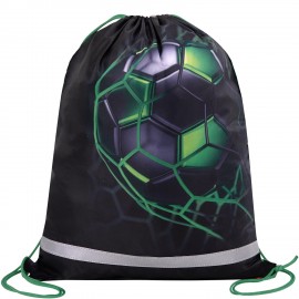 Мешок для обуви BRAUBERG KIDS, светоотражающая полоса, 46х36 см, "Green ball", 272393