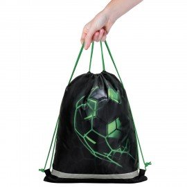 Мешок для обуви BRAUBERG KIDS, светоотражающая полоса, 46х36 см, "Green ball", 272393