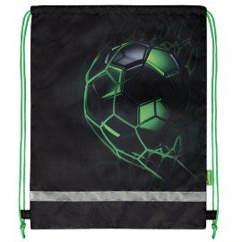 Мешок для обуви BRAUBERG KIDS, светоотражающая полоса, 46х36 см, "Green ball", 272393
