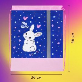 Мешок для обуви ЮНЛАНДИЯ, плотный, светоотражающая полоса, 46х36 см, "Fluffy tail", 272409