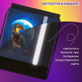 Мешок для обуви ЮНЛАНДИЯ, плотный, светоотражающая полоса, 46х36 см, "Beware", 272412