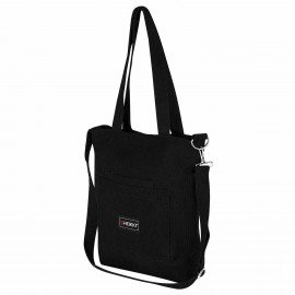 Сумка шоппер HEIKKI VELVET (ХЕЙКИ), вельвет, карманы, 35х32 см, черный, 272437