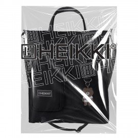 Сумка шоппер HEIKKI EQUIP (ХЕЙКИ), канвас, карманы, 38х35 см, черный, 272441