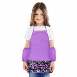Накидка фартук с нарукавниками для труда BRAUBERG, 3 кармана, 46x54 см, "Anime movie", 272447