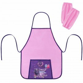 Накидка фартук с нарукавниками для труда ПИФАГОР, 1 карман, 46х54 см, "Bike cats", 272456