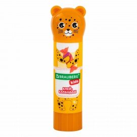 Клей-карандаш "Зверята: панда, слон, леопард" 9 г, фигурный колпачок, 3 шт./блистер, BRAUBERG KIDS, 272473