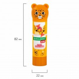 Клей-карандаш "Зверята: панда, слон, леопард" 9 г, фигурный колпачок, 3 шт./блистер, BRAUBERG KIDS, 272473