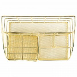 Органайзер для косметики и мелочей металлический 5 секций, MONTE VITA, 140х220х127 мм, золото, 272477