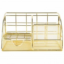 Органайзер для косметики и мелочей металлический 5 секций, MONTE VITA, 140х220х127 мм, золото, 272477