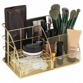 Органайзер для косметики и мелочей металлический 5 секций, MONTE VITA, 140х220х127 мм, золото, 272477