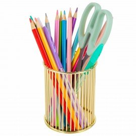 Органайзер стаканчик для косметики и мелочей MONTE VITA, металлический, 100х80 мм, золото, 272484