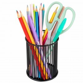 Органайзер стаканчик для косметики и мелочей MONTE VITA, металлический, 100х80 мм, черный, 272485