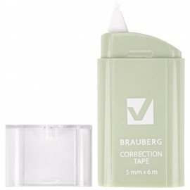 Корректирующая лента BRAUBERG COMPACT PASTEL, 5 мм х 6 м, корпус ассорти, блистер, 272495