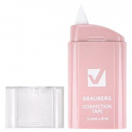 Корректирующая лента BRAUBERG COMPACT PASTEL, 5 мм х 6 м, корпус ассорти, блистер, 272495