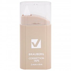 Корректирующая лента BRAUBERG COMPACT PASTEL, 5 мм х 6 м, корпус ассорти, блистер, 272495