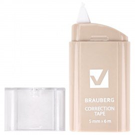 Корректирующая лента BRAUBERG COMPACT PASTEL, 5 мм х 6 м, КОМПЛЕКТ 6 штук, пенал с zip-lock, 272496