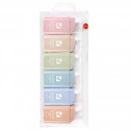 Корректирующая лента BRAUBERG COMPACT PASTEL, 5 мм х 6 м, КОМПЛЕКТ 6 штук, пенал с zip-lock, 272496