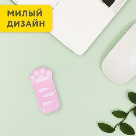 Корректирующая лента BRAUBERG KIDS "ЛАПКИ", 5 мм х 6 м, корпус розовый, блистер, 272497