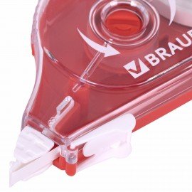 Корректирующая лента BRAUBERG MAXI PLUS, 5 мм х 25 м, механизм перемотки, корпус красный, блистер, 272501