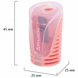 Точилка с контейнером BRAUBERG "CELL PASTEL", пастельные цвета ассорти, 272503