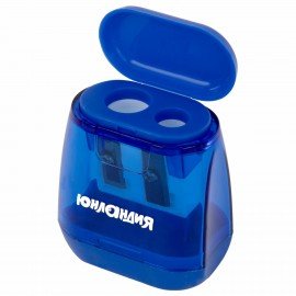 Точилка с контейнером для простых и утолщенных карандашей ЮНЛАНДИЯ "СУНДУЧОК", 2 отверстия, 272506