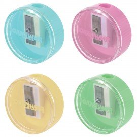 Точилка с контейнером ЮНЛАНДИЯ "ШАРИК ПАСТЕЛЬ", пастельные цвета ассорти, 272509