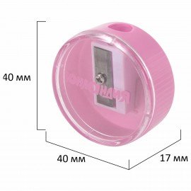 Точилка с контейнером ЮНЛАНДИЯ "ШАРИК ПАСТЕЛЬ", пастельные цвета ассорти, 272509