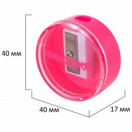 Точилка с контейнером ЮНЛАНДИЯ "ШАРИК НЕОН", неоновые цвета ассорти, 272511