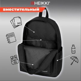 Рюкзак HEIKKI ENERGETIC Mood (ХЕЙКИ) универсальный, эргономичный, Drainer style, черный, 43х30х16см,272535