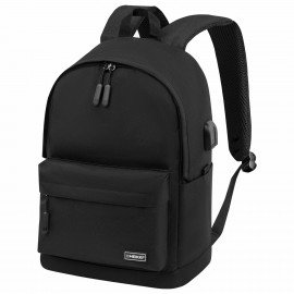 Рюкзак HEIKKI ACTIVE (ХЕЙКИ) универсалный, отд. для ноутбука, USB-порт, черный, 44х31х14 см, 272560