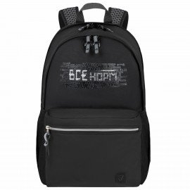 Рюкзак BRAUBERG FASHION CITY универсальный, 2 отделения, Norm, черный, 46х31х15 см, 272573