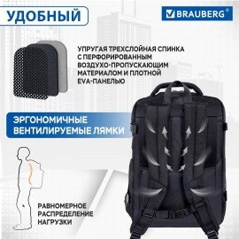 Рюкзак BRAUBERG FUNCTIONAL с отделением для ноутбука, 2 отделения, USB-порт, Solid, 46х31х15 см, 272575