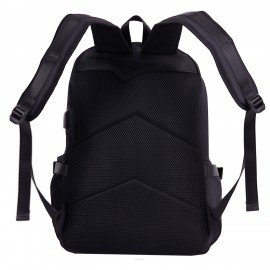 Рюкзак HEIKKI FUSION (ХЕЙКИ) универсальный, USB-порт, черный с белыми вставками, 45х31х15 см, 272578