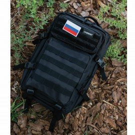 Рюкзак HEIKKI STRATEGY (ХЕЙКИ) тактический, 2 отделения, система Молле, черный, 46х30х20 см, 272584