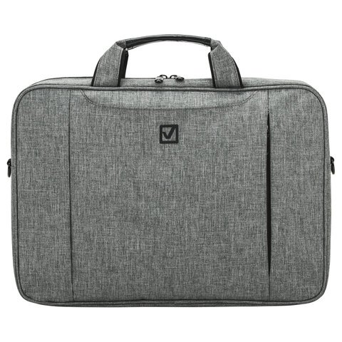 Сумка портфель BRAUBERG OFFICE с отд. для ноутбука 17,3", светло-серый меланж, 34х44х6 см, 272613