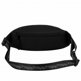 Сумка на пояс HEIKKI RIO (ХЕЙКИ), два отделения, регулируемый ремень, черная с бел, 38х12х8 см,272617