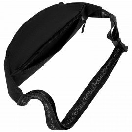 Сумка на пояс HEIKKI RIO (ХЕЙКИ), два отделения, регулируемый ремень, черная с бел, 38х12х8 см,272617