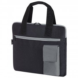 Сумка для документов STAFF DELEGATE на молнии, два кармана, полиэстер, черная/серая, 30х34х2 см, 272619