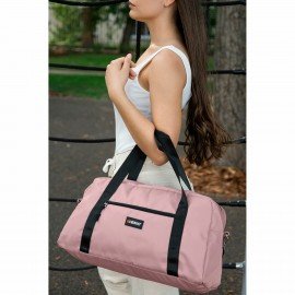 Сумка спортивная HEIKKI EFFECT (ХЕЙКИ), металлическая фурнитура, пыльная роза, 26x48x21 см, 272624