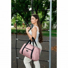 Сумка спортивная HEIKKI EFFECT (ХЕЙКИ), металлическая фурнитура, пыльная роза, 26x48x21 см, 272624