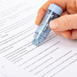 Корректирующая лента BRAUBERG 360°, 6 мм х 6 м + сменный картридж, корпус синий, блистер, 272661