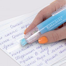 Корректирующая лента BRAUBERG PASTEL 360, 5 мм х 6 м, ассорти, автоматическая, блистер, 272662