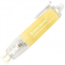 Корректирующая лента BRAUBERG PASTEL 360, 5 мм х 6 м, ассорти, автоматическая, блистер, 272662