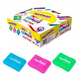 Ластик эргономичный ЮНЛАНДИЯ "СУПЕР", 33х21х10 мм, яркие цвета ассорти, 272667