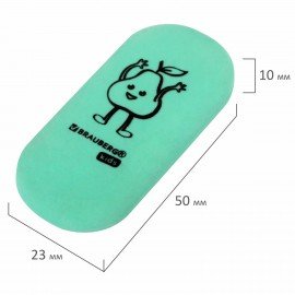 Ластик BRAUBERG KIDS "Fruits", 50х23х10 мм, пастельные цвета ассорти, 272674
