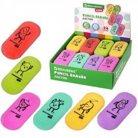 Ластик BRAUBERG KIDS "Fruits", 50х23х10 мм, пастельные цвета ассорти, 272674