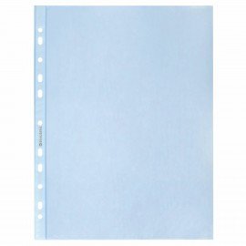 Папки-файлы перфорированные СИНИЕ А4 BRAUBERG, комплект 100 шт., гладкие, 35 мкм, 272675