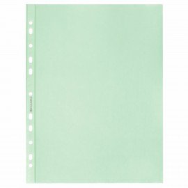 Папки-файлы перфорированные ЗЕЛЕНЫЕ А4 BRAUBERG, комплект 100 шт., гладкие, 35 мкм, 272676