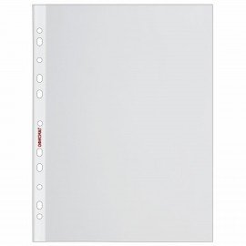 Папки-файлы перфорированные А4 ОФИСМАГ "Стандарт", КОМПЛЕКТ 100 шт., гладкие, 30 мкм, 272680