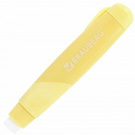 Ластики выдвижные BRAUBERG "REWIND", 2 ШТУКИ, 112х21х24 мм, белые, пастельные цвета корпуса, блистер, 272687